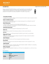 Sony ICD-BX132 Guide De Spécification