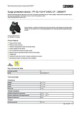 Phoenix Contact Surge protection device PT-IQ-1X2+F-24DC-UT 2800977 2800977 Data Sheet