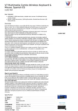 V7 Multimedia Combo Wireless Keyboard & Mouse, Spanish ES CK2P0-7E5P Техническая Спецификация