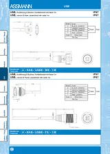 Assmann Wsw A-KAB-USBB-FS-1M USB Connector 2.0 - IP67 Socket, build-in USB B socket with 1m cable A-KAB-USBB-FS-1M 데이터 시트