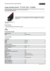Phoenix Contact Surge protection device TT-UK5/ 12DC 2794686 2794686 Data Sheet