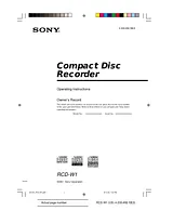 Sony RCD-W1 Справочник Пользователя
