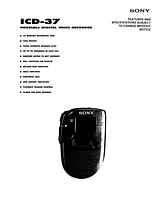 Sony ICD-37 Guia De Especificação