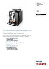Saeco Super-automatic espresso machine HD8833/16 HD8833/16 Справочник Пользователя