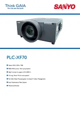 Sanyo PLC-XF70 Professional Projector 112240800 Dépliant