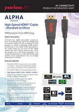 Peerless Alpha HDMI, 3m AL-HDMC03 产品宣传页