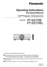 Panasonic PT-DZ770E Operating Guide