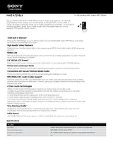 Sony NWZ-A729BLK Specification Guide