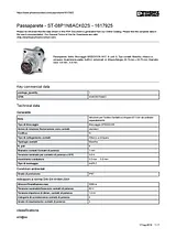Phoenix Contact ST-08P1N8ACK02S Silver 1617925 Data Sheet