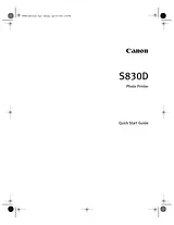 Canon S830D Guide D’Installation Rapide