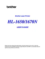 Brother hl-1650-1670n Справочник Пользователя