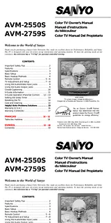 Sanyo avm-2550s Справочник Пользователя