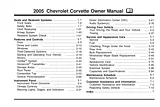 Chevrolet CORVETTE 2005 사용자 설명서