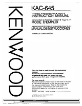 Kenwood kac-645 Manual Do Utilizador