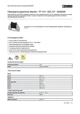 Phoenix Contact Surge protection connector PT 4X1- 5DC-ST 2838306 2838306 Data Sheet