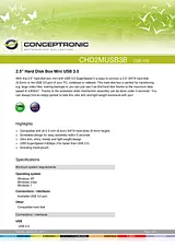 Conceptronic 2.5" Hard Disk Box Mini USB 3.0 13000091 Справочник Пользователя