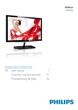 Philips IPS LCD monitor, LED backlight 239C4QHSW 239C4QHSW/00 User Manual