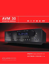 Anthem Audio AVM 30 Manual Do Utilizador