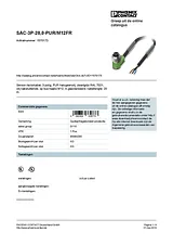 Phoenix Contact Sensor/Actuator cable SAC-3P-20,0-PUR/M12FR 1570173 1570173 Data Sheet