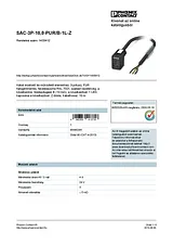 Phoenix Contact Sensor/Actuator cable SAC-3P-10,0-PUR/B-1L-Z 1435412 1435412 Data Sheet