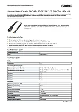 Phoenix Contact 1454163 SAC-4P- 5,0-28X/M12FS SH OD Sensor / Actuator Cable 1454163 Data Sheet