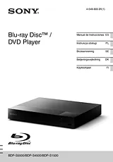 Sony 3D Blu-ray Disc™ Player with super Wi-Fi BDPS5500B Fiche De Données