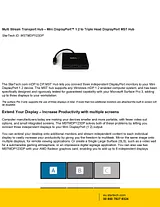 StarTech.com MST Hub - Mini DisplayPort to 3x DisplayPort MSTMDP123DP 사용자 설명서