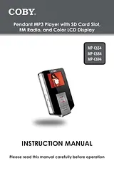 Coby mp-c654 - 512mb Manual Do Utilizador