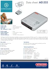 Sitecom USB 2.0 Hard Drive Case 1.8" MD-203 プリント
