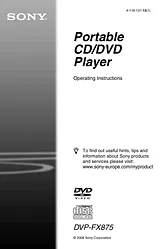 Sony DVP-FX875 Справочник Пользователя