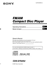 Sony cdx-gt620u Manual