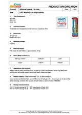 Conrad Energy Alkaline AA Battery x4 pc(s) 658023 Техническая Спецификация