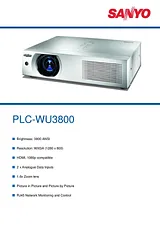 Sanyo PLC-WU3800 Leaflet