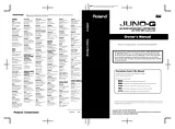 Roland JUNO-G Справочник Пользователя
