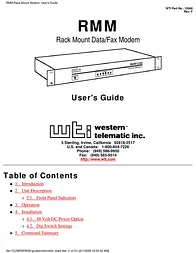 Western Telematic RMM-288 User Manual