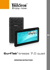 Trekstor ® Surftab breeze 7.0 quad Android 17.8 cm (7 ") 8 GB WiFi Blue 1.3 GHz Quad Core 98621 Fiche De Données