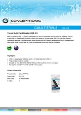 Conceptronic Travel Multi Card Reader USB 3.0 1100112 Manual Do Utilizador