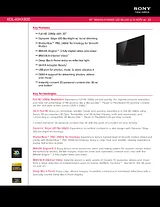 Sony KDL-40HX800 Guide De Spécification