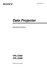 Sony VPL-CX86 Справочник Пользователя