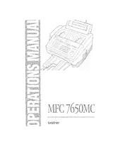 Brother MFC7650MC Инструкции Пользователя
