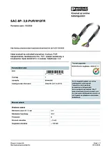 Phoenix Contact Sensor/Actuator cable SAC-8P- 3,0-PUR/M12FR 1522639 1522639 Hoja De Datos
