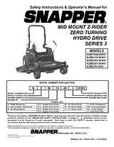 Snapper NZM19483KWV Справочник Пользователя
