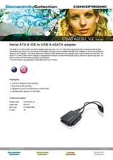 Conceptronic Serial ATA & IDE to USB & eSATA adapter CSATAI23U_V2 Справочник Пользователя