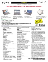 Sony PCGC1MW Guide De Spécification