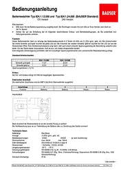 Bauser 824 24 V Battery Monitor (22 x 33mm) 824.1.24.000/008 Data Sheet