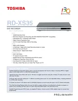 Toshiba rd-xs35 Guia De Especificação