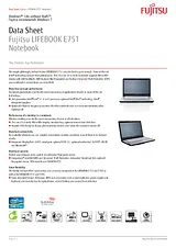 Fujitsu E751 VFY:E7510MXP01DE Fiche De Données
