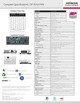 Hitachi CP-X2521WN Guide De Spécification