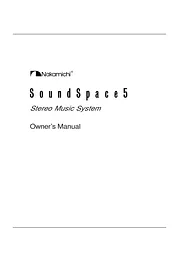 Nakamichi Stereo System SoundSpace 5 ユーザーズマニュアル