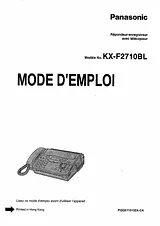 Panasonic KXF2710BL Instruction Manual